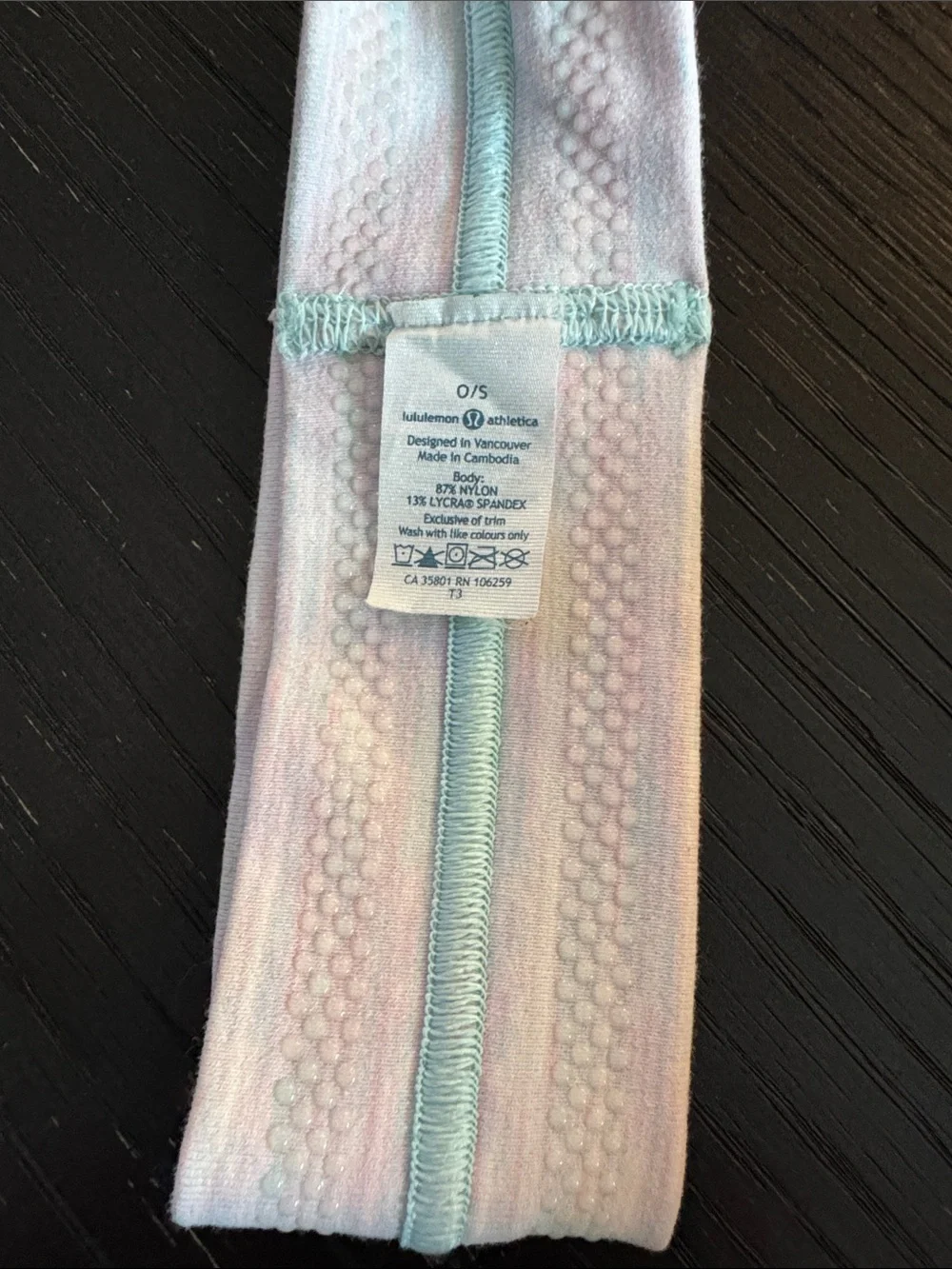 Lululemon athletica marled pink/mint stitched accent logo grippy headband. OS